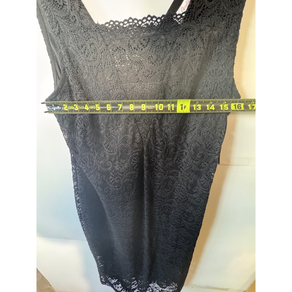 Y2K Candies Lace Sheath Dress Size XL Black Floral Stretch Coquette Semi-Formal - Picture 8 of 10